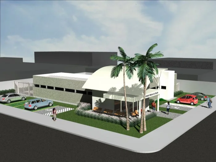 Modelo de unidade de saúde cuja construção a Prefeitura não consegue iniciar. (Foto: Reprodução)