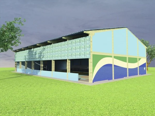 Modelo da quadra que será construída na escola Cleusa Vargas Galhardo