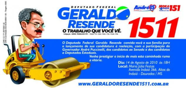 Convite que está sendo distribuído