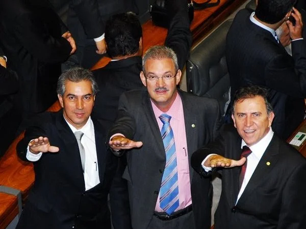 Deputados federais Geraldo Resende, Reinaldo Azambuja e Giroto.
