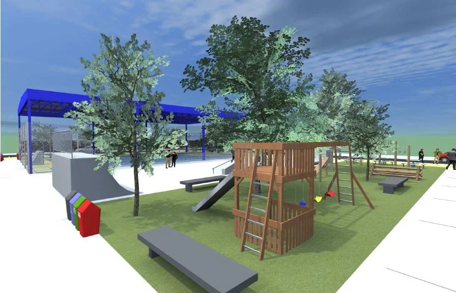 Playground no interior da futura Praça da Juventude que será construída em Dourados