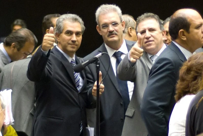 Deputados Geraldo Resende, Edson Giroto e Reinaldo Azambuja sinalizam voto a favor do novo Código Florestal. (Foto: Assessoria Giroto).