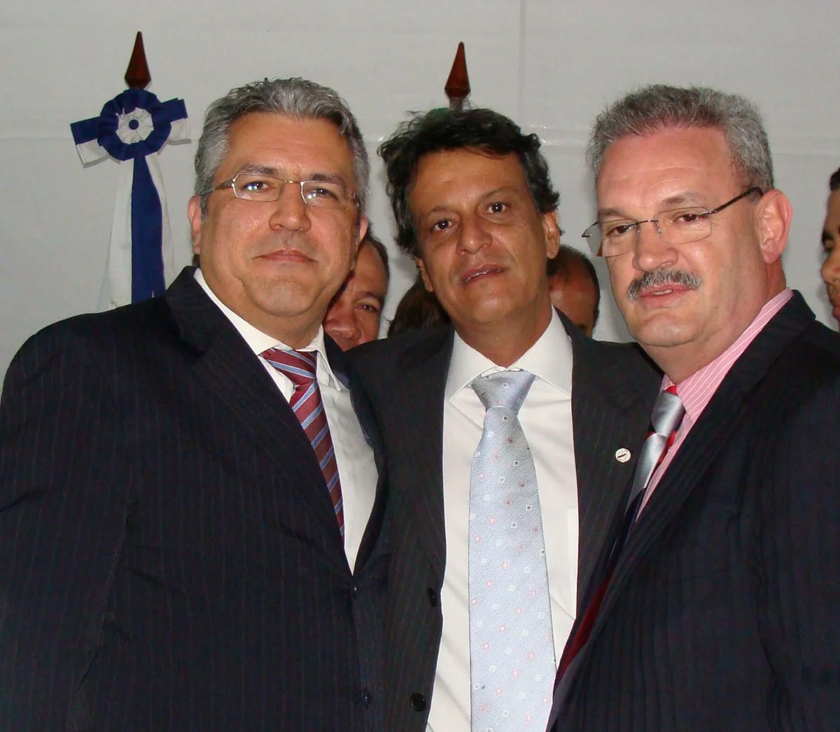 Ministro da Saúde, Alexandre Padilha, deputado Geraldo Resende, e o superintendente estadual da Funasa, Flávio Brito (ao centro) - Foto: Rodrigo Pael/Brasília