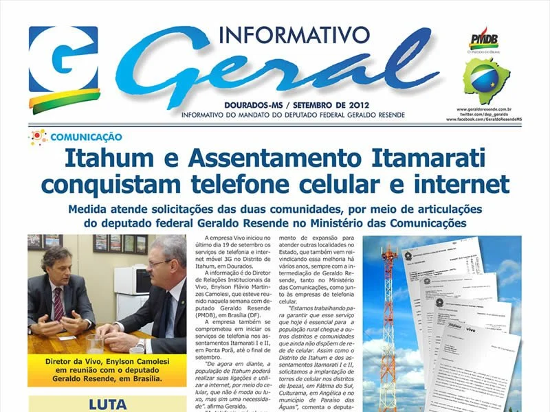 TELEFONIA CELULAR EM ITAHUM / ITAMARATI 2012