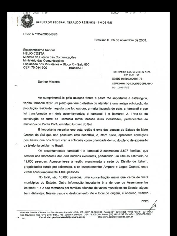 Geraldo anuncia telefonia celular em Itahum e Assentamento Itamarati