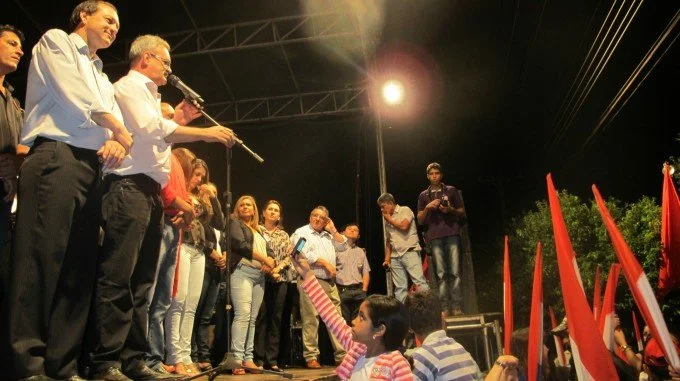 Geraldo participa do comício do candidato Foroni em Rio Brilhante