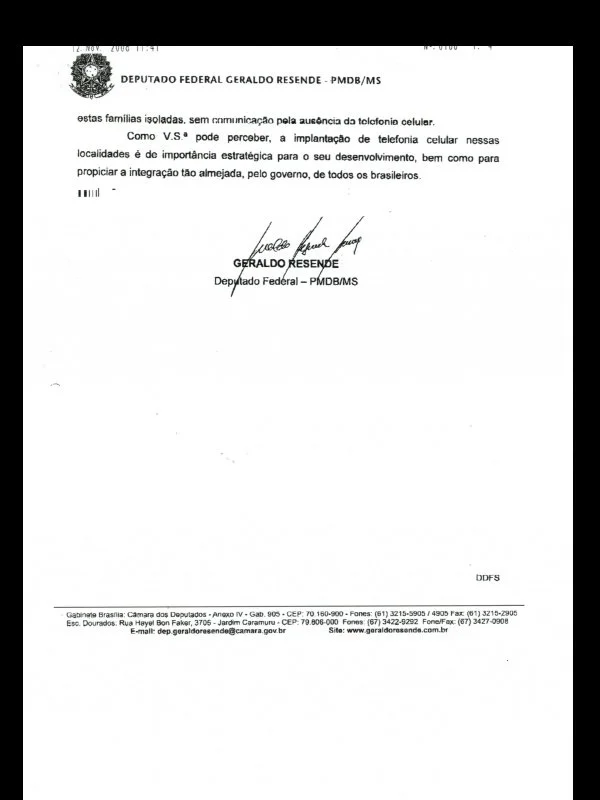 Geraldo anuncia telefonia celular em Itahum e Assentamento Itamarati