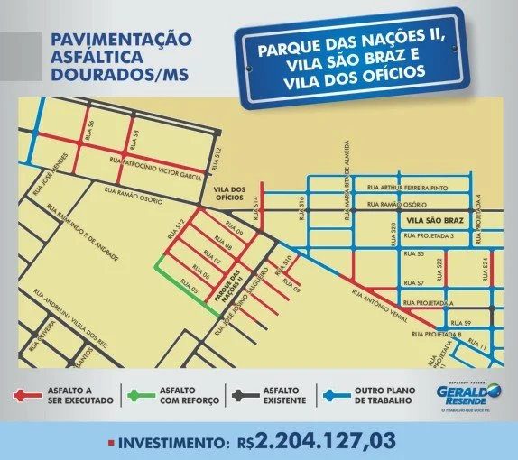 Dourados terá 21 novos bairros asfaltados em 2013