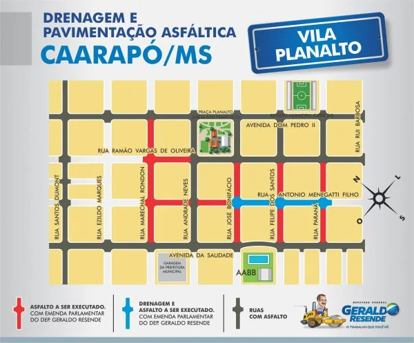 União repassa R$ 500 mil para início de pavimentação asfáltica em Caarapó