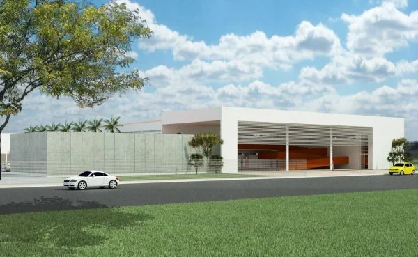 Maquete: fachada principal da Escola do Brasil Profissionalizado