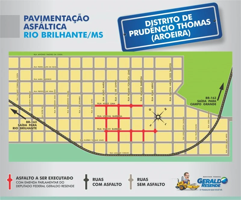 Mapa das ruas contempladas.