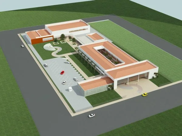 Maquete da vista aérea da futura Escola do Brasil Profissionalizado.