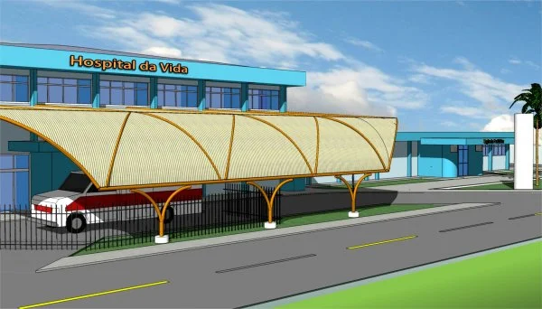 Maquete ilustrativa do projeto de reforma do Hospital da Vida