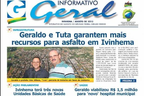 Informativo - Mais recursos para Asfalto em Ivinhema
