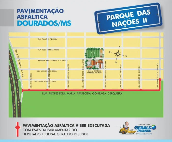 Veja aqui os mapas das 20 frentes de asfalto em Dourados