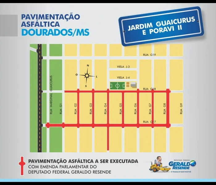 Veja aqui os mapas das 20 frentes de asfalto em Dourados