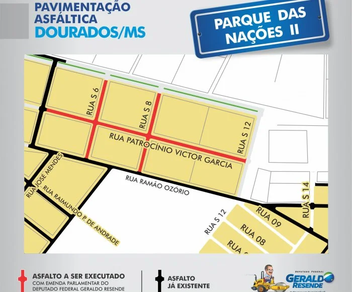 Veja aqui os mapas das 20 frentes de asfalto em Dourados