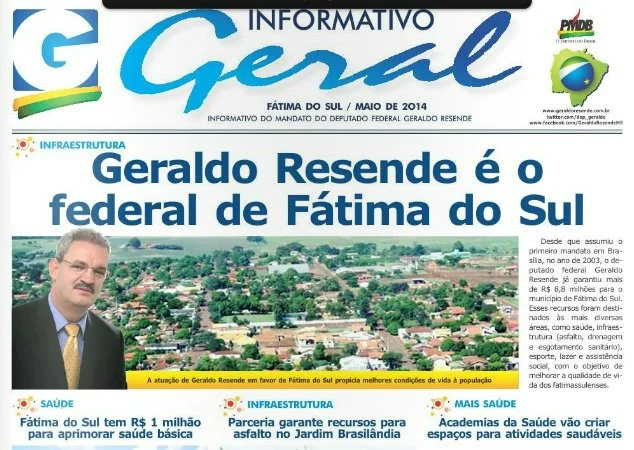 Informativo traz prestação de contas do trabalho em favor de Fátima do Sul