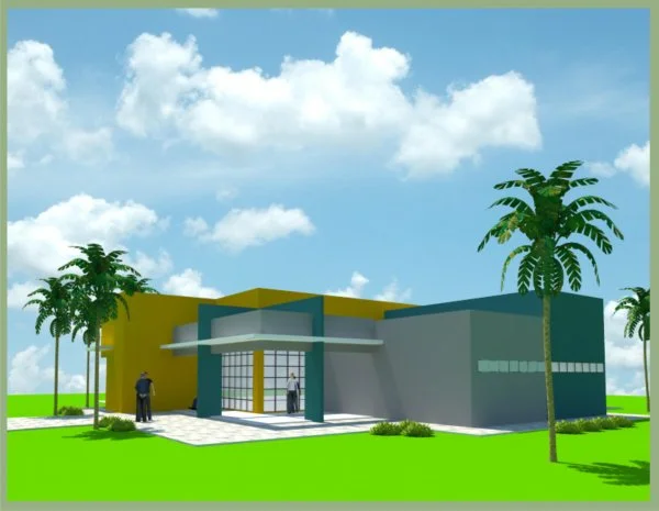 Maquete ilustrativa do futuro Centro de Convivência dos Idosos de Nova Alvorada do Sul.