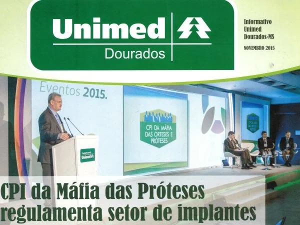 Capa do Informativo Unimed Dourados, com destaque para o trabalho do deputado Geraldo Resende