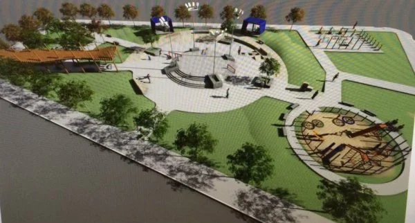 Maquete ilustra como será a nova pista de skate que será construída em área situada em frente à Câmara de Vereadores de Naviraí