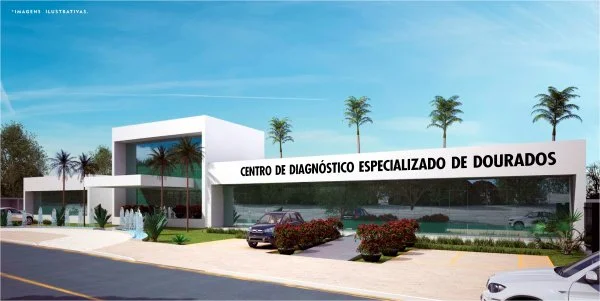 Ilustração simula o projeto arquitetônico que está sendo elaborado para o Centro de Diagnóstico Especializado de Dourados